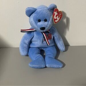 Ty America Beanie Baby Blue Version Memorial Bear NWT 2001 Retired